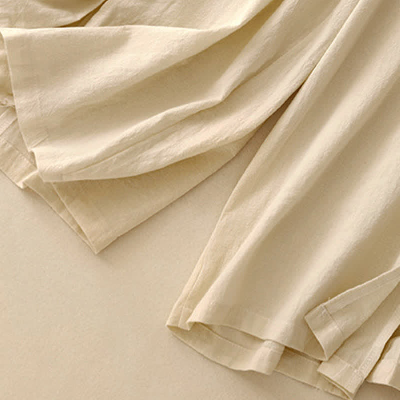 Buddha Stones Casual Simple Design Drawstring Split Women's Wide Leg Pants With Pockets - image 12