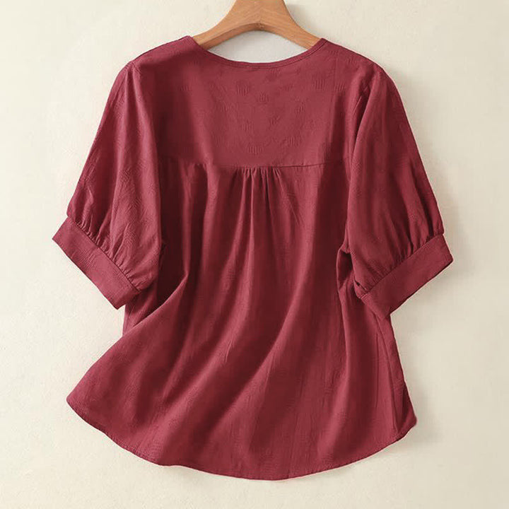 Buddha Stones Plain Crew Neck Design Women's Loose Short Sleeves T-Shirt - image 13
