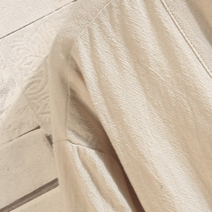 Buddha Stones Spring Summer Casual Vintage Embroidery Crane Men's Elbow-Length Sleeve Kimono - image 23