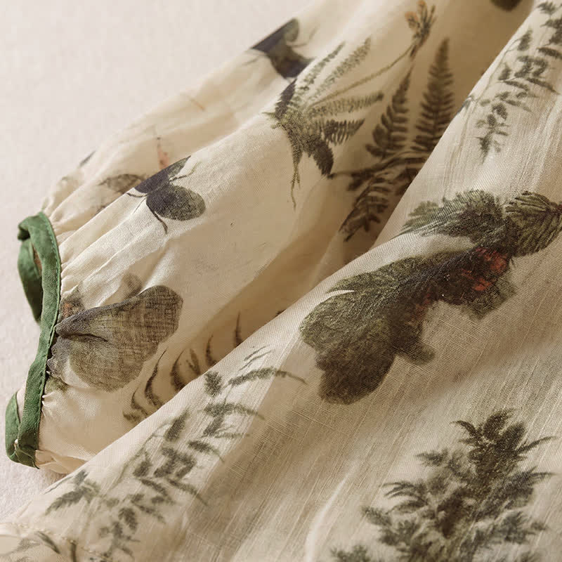 Buddha Stones Spring Summer Boho Drawstring Floral Women's Long Sleeve Shirts - image 3