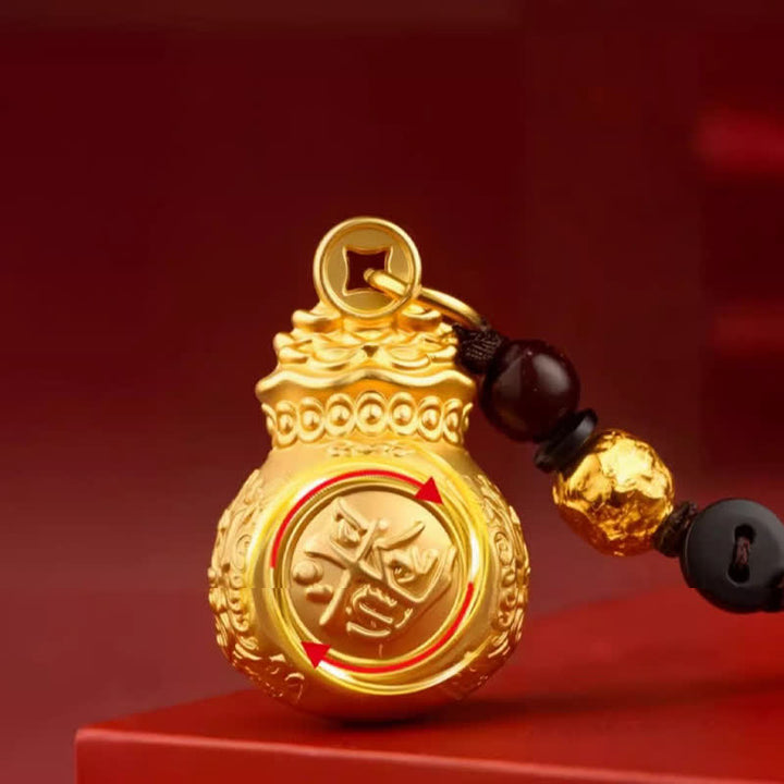 Buddha Stones "Make A Fortune Every Day" Golden Tone Copper Chinese Zodiac Fortune Money Bag Coins Keychains - image 11
