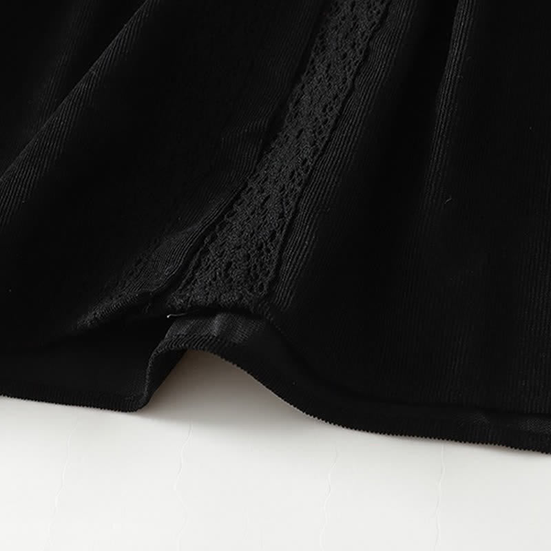 Buddha Stones Spring Fall Tang Style Vintage Button-Up Pleated Trim Solid Women's Long Sleeve Dress With Pocket - image 20