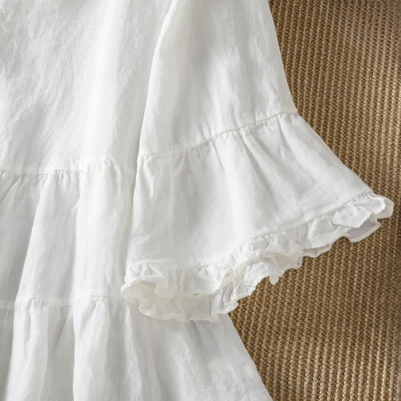Buddha Stones Spring Summer Boho Button-Up Solid Women's Long Sleeve Shirts - image 14