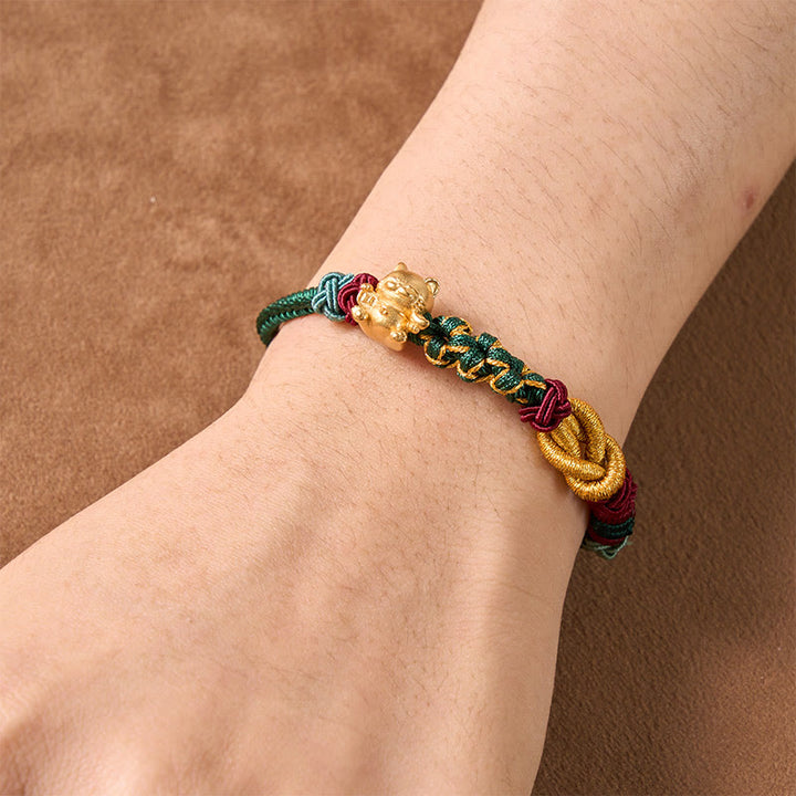 Buddha Stones Hand-Woven Red String Lucky Cat Protection Bracelet - image 3