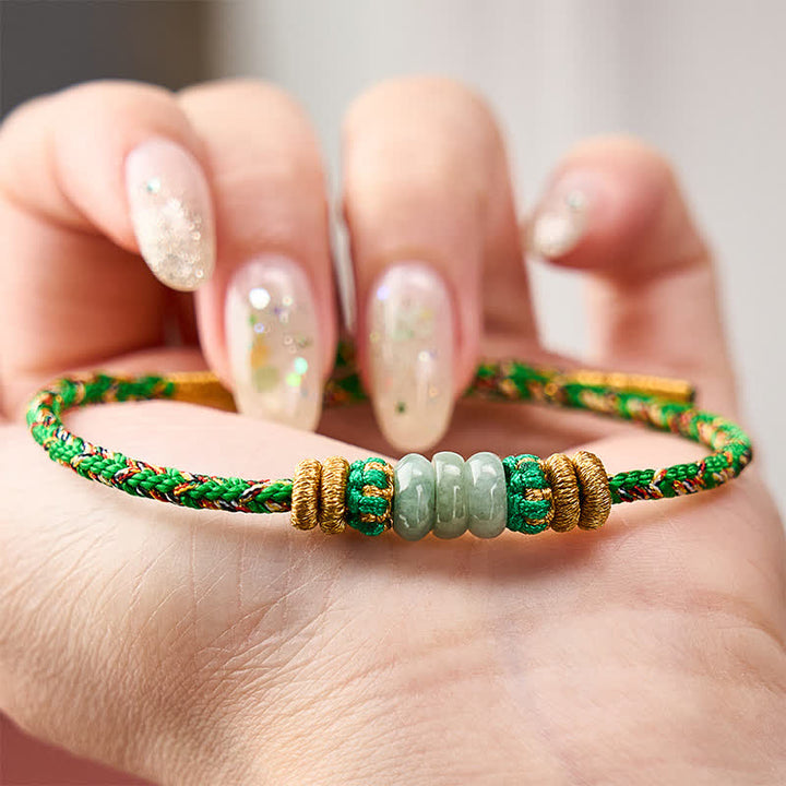 Buddha Stones Hand-Woven Luck Abacus Jade Beads String Bracelet - image 4