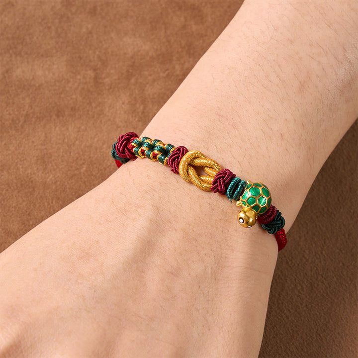 Buddha Stones Hand-Woven Copper Turtle Red String Protection Bracelet - image 13