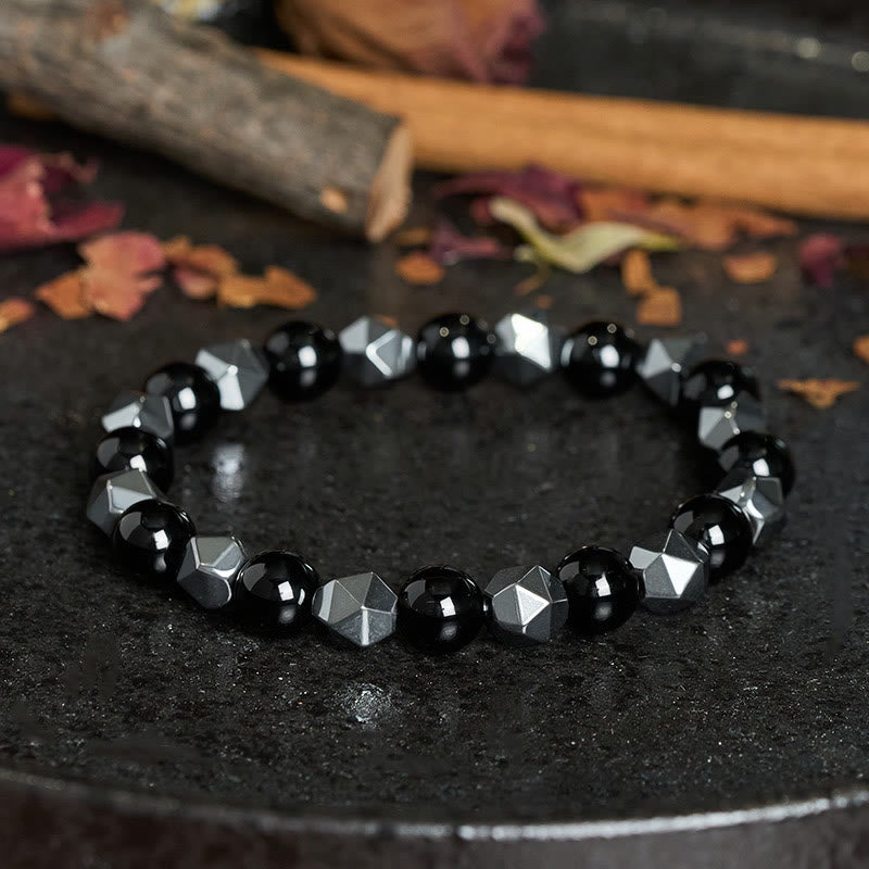 Buddha Stones Tiger Eye Hematite Faceted Strength Bracelet - image 1