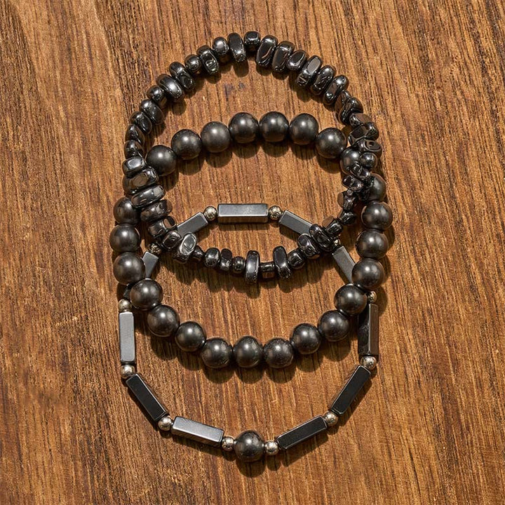 Buddha Stones 3pcs Hematite Powerful Bead Bracelet - image 4