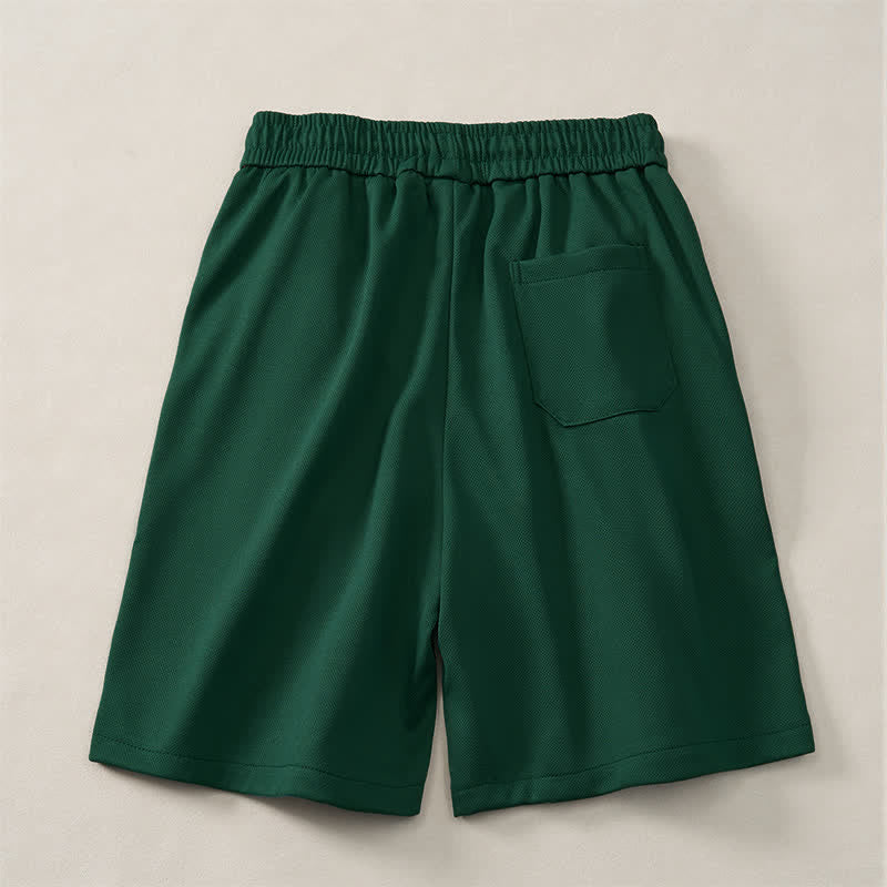 Buddha Stones Summer Boho Drawstring Elastic Waist Geometric Trim Men's Shorts With Pockets - image 3