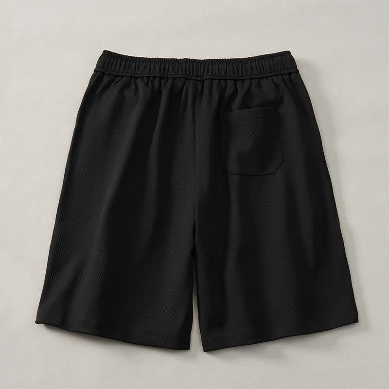 Buddha Stones Summer Boho Drawstring Elastic Waist Geometric Trim Men's Shorts With Pockets - image 13