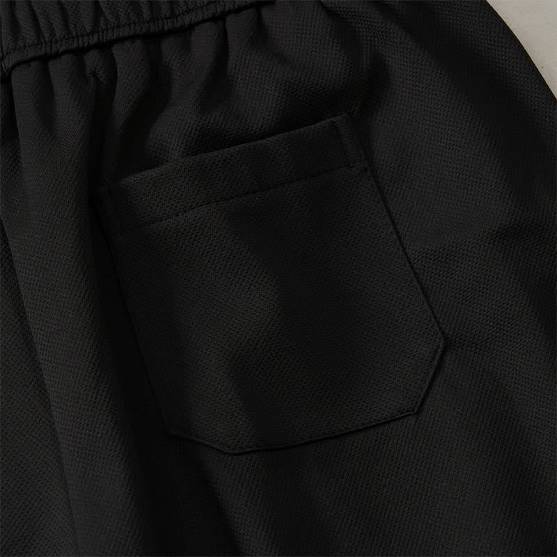 Buddha Stones Summer Boho Drawstring Elastic Waist Geometric Trim Men's Shorts With Pockets - image 17