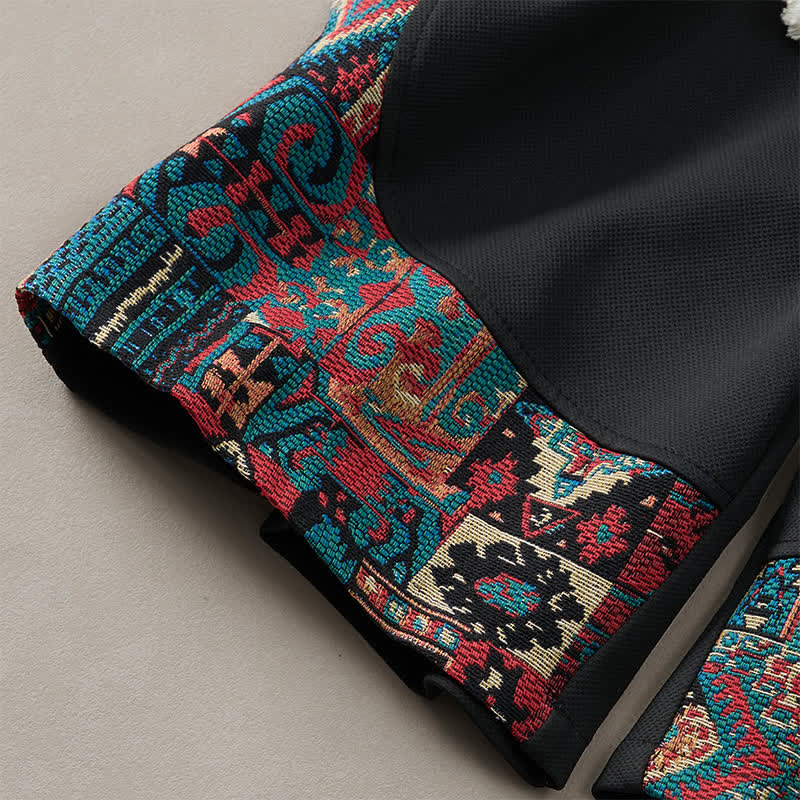 Buddha Stones Summer Boho Drawstring Elastic Waist Geometric Trim Men's Shorts With Pockets - image 18