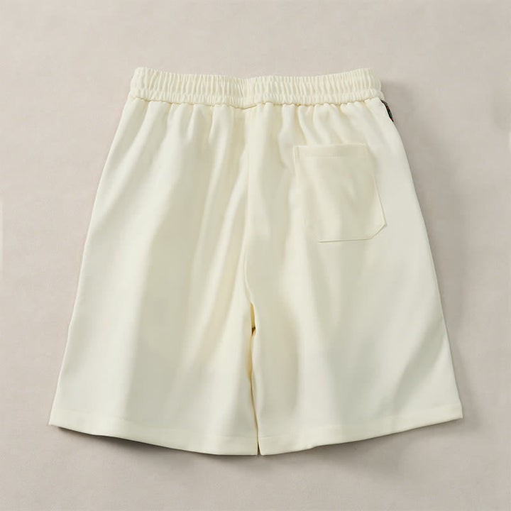 Buddha Stones Summer Boho Drawstring Elastic Waist Geometric Trim Men's Shorts With Pockets - image 24