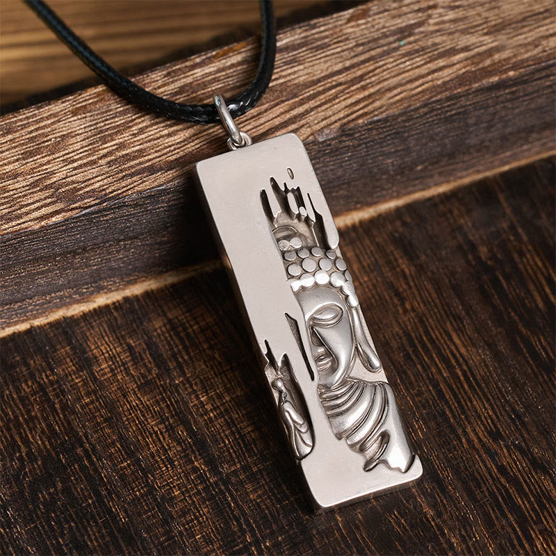 Buddha Stones Tathagata Buddha Strength Protection Amulet Lucky Vintage Style Pendant Necklace - image 2