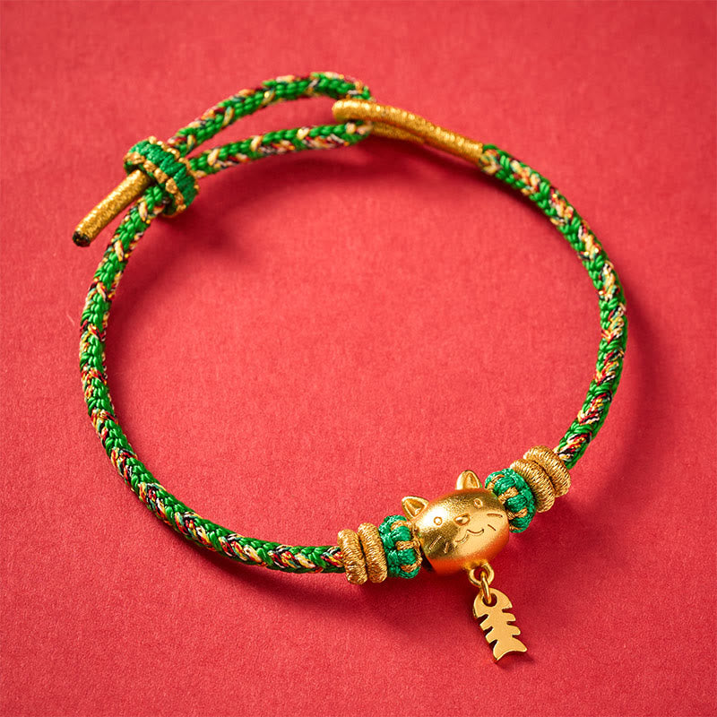 Buddha Stones Copper Cat Fish Multiple Colors String Balance Bracelet - image 16