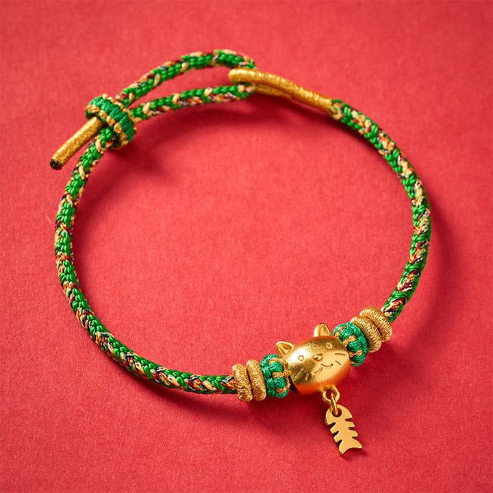 Buddha Stones Copper Cat Fish Multiple Colors String Balance Bracelet - image 16