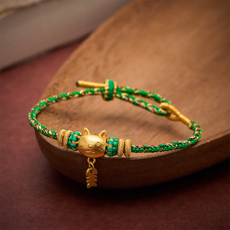 Buddha Stones Copper Cat Fish Multiple Colors String Balance Bracelet - image 18