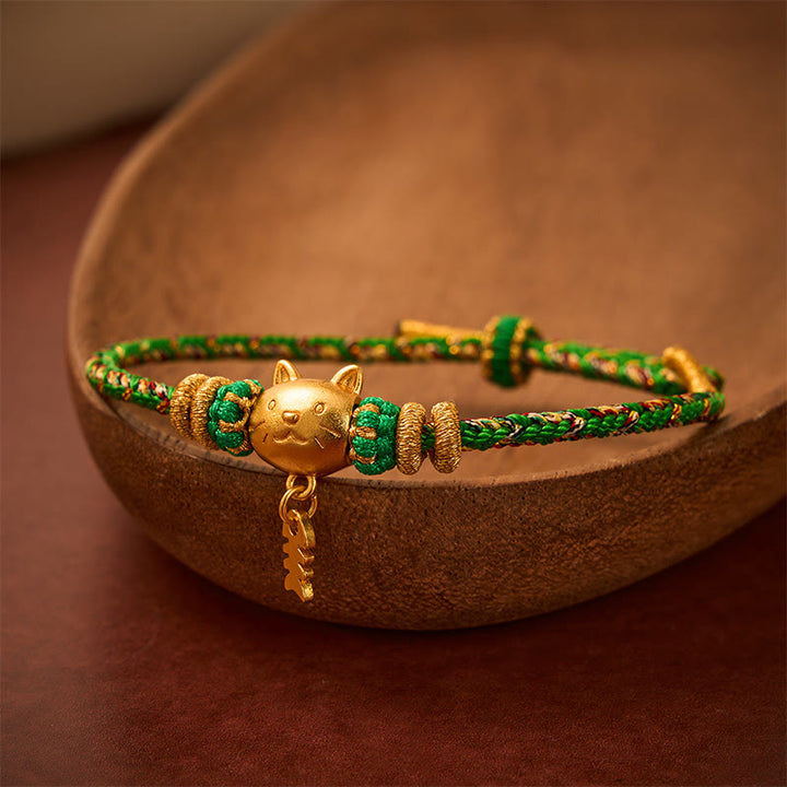 Buddha Stones Copper Cat Fish Multiple Colors String Balance Bracelet - image 17