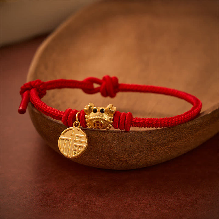 Buddha Stones Fu Character Chinese Coin Red String Fortune Bracelet - image 10