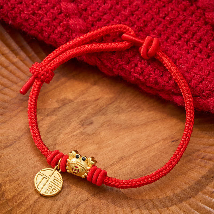 Buddha Stones Fu Character Chinese Coin Red String Fortune Bracelet - Red(Wrist Circumference: 6.7–7.5 in/17–19 cm) - image 12