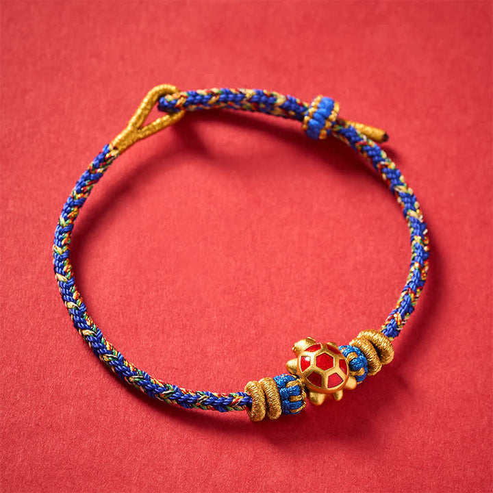 Buddha Stones Five Color Hand Woven String Longevity Turtle Protection Adjustable Bracelet - image 13