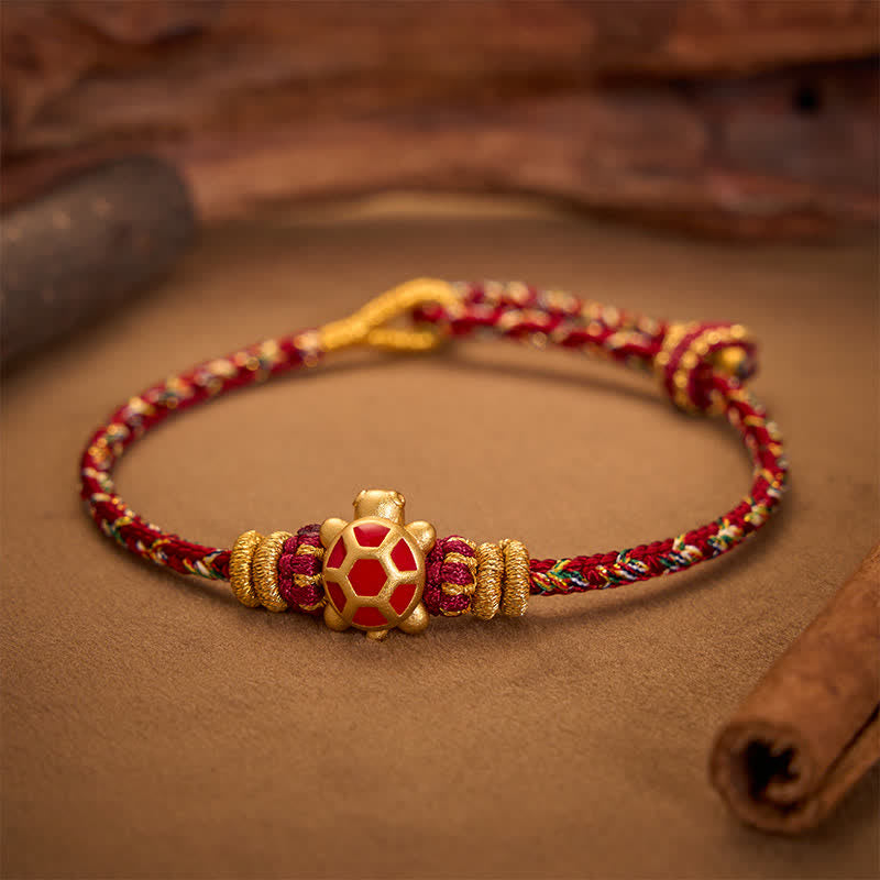 Buddha Stones Five Color Hand Woven String Longevity Turtle Protection Adjustable Bracelet - image 15