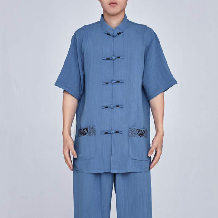 Buddha Stones Meditation Zen Prayer Spiritual Tai Chi Qigong Practice Unisex Embroidery Clothing Set - image 26