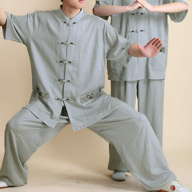 Buddha Stones Meditation Zen Prayer Spiritual Tai Chi Qigong Practice Unisex Embroidery Clothing Set - image 23