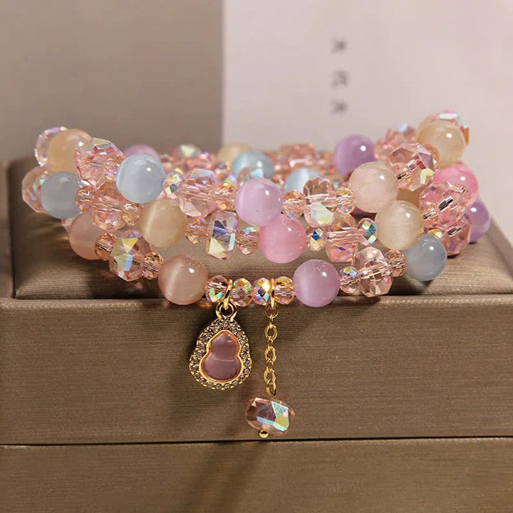 Buddha Stones Multicolor Cat's Eye Gourd Love Beads Bracelet - image 1