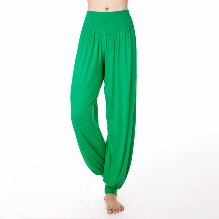 Buddha Stones Plain Color Loose Modal Yoga Dance Harem Pants - MediumSpringGreen - US12，UK/AU16，EU44 (3XL) - image 24