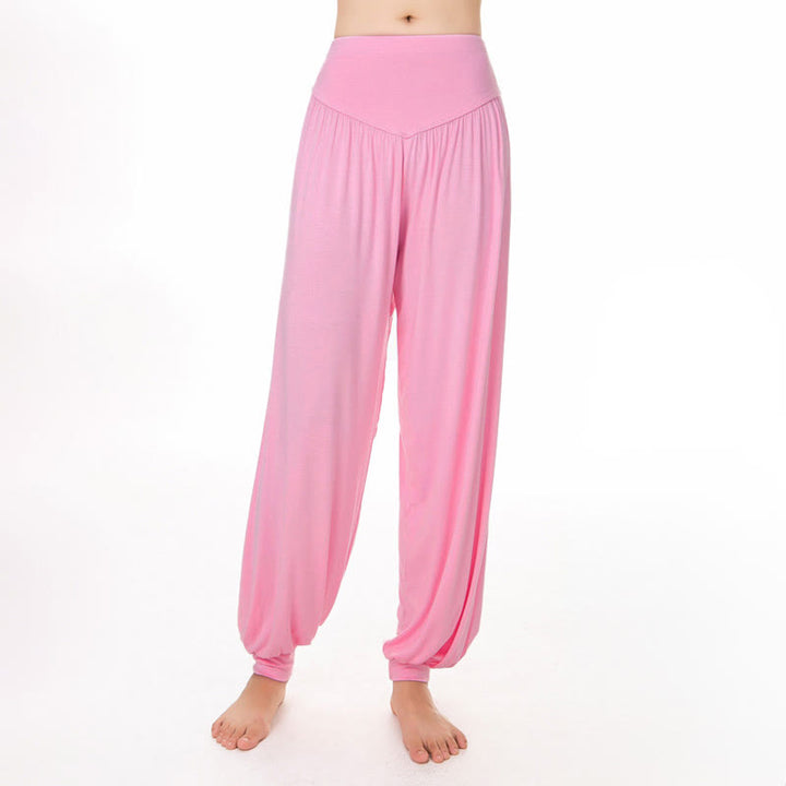 Buddha Stones Plain Color Loose Modal Yoga Dance Harem Pants - image 10