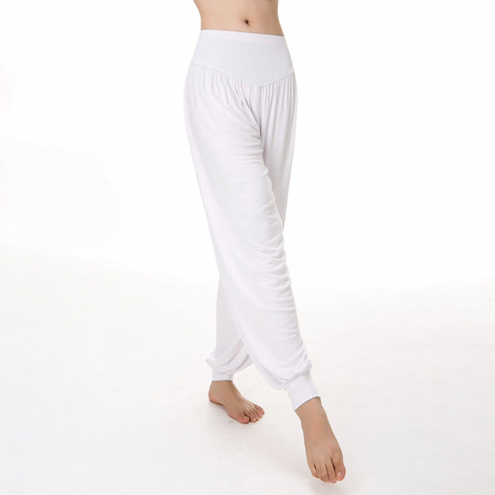 Buddha Stones Plain Color Loose Modal Yoga Dance Harem Pants - image 17