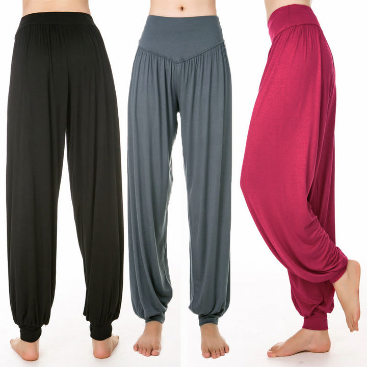 Buddha Stones Plain Color Loose Modal Yoga Dance Harem Pants - image 28