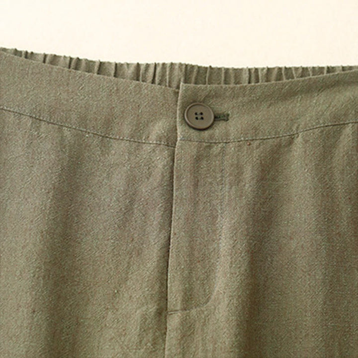 Buddha Stones Casual Plain Women's Elastic Waist  Wide Leg Pants With Pockets - image 2