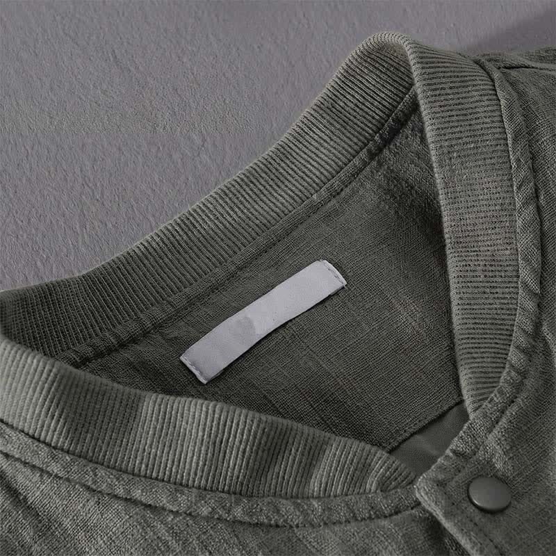 Buddha Stones Spring Casual Minimalist Button-Up Solid Men's Jacket With Pockets - image 16
