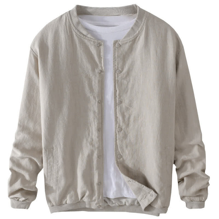 Buddha Stones Spring Casual Minimalist Button-Up Solid Men's Jacket With Pockets - image 1