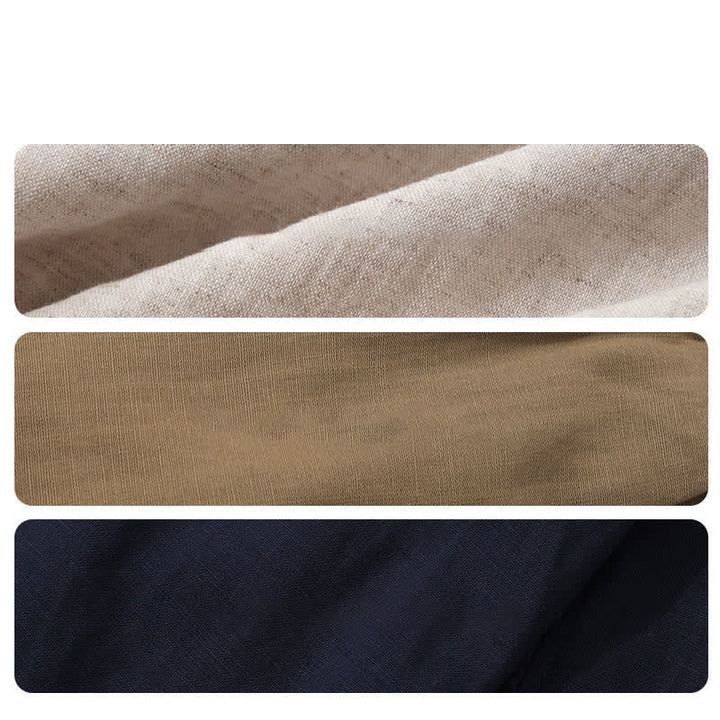 Buddha Stones Spring Summer Casual Drawstring Solid Linen Long Pants Men's Straight Leg Pants With Pockets - image 13