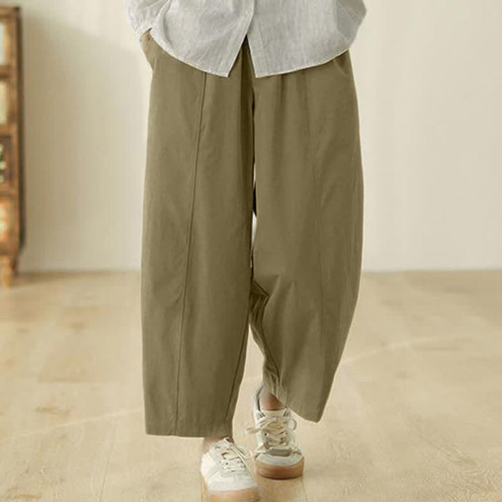 Buddha Stones Simple Lines Design Ankle-Length Women's Harem Pants With Pockets - image 10