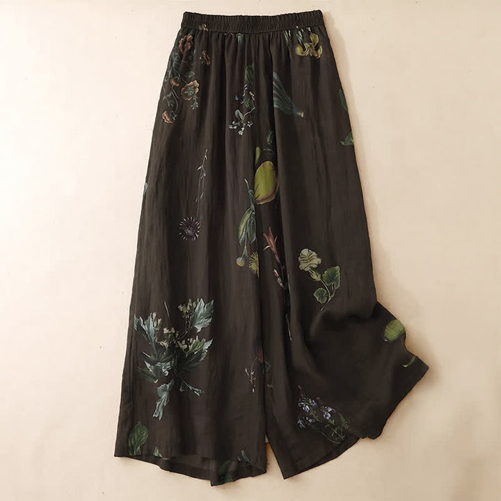 Buddha Stones Spring Summer Boho Floral Ankle Pants Women's Wide Leg Pants With Pockets - image 16