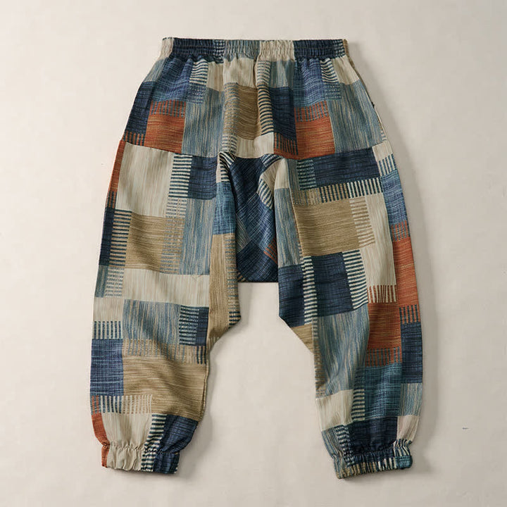 Buddha Stones Spring Summer Casual Boho Drawstring Geometric Long Pants Men's Harem Pants With Pocket - image 4