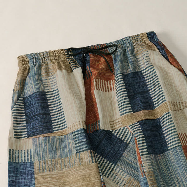 Buddha Stones Spring Summer Casual Boho Drawstring Geometric Long Pants Men's Harem Pants With Pocket - image 5