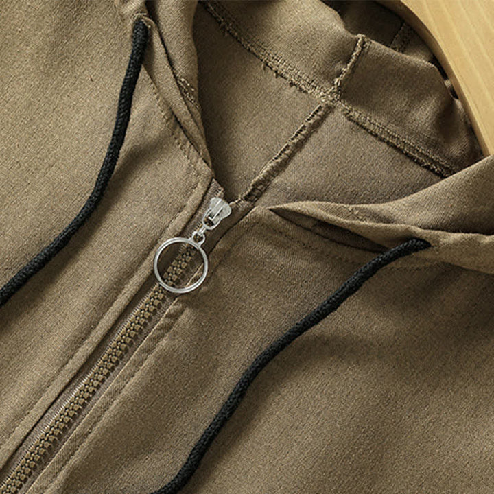 Buddha Stones Summer Casual Drawstring Solid Zipper Design Women's Sleeveless Hooded Shirts With Pockets - image 24