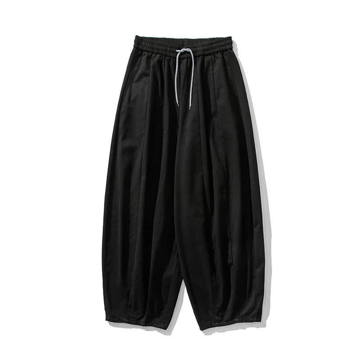 Buddha Stones Fall Casual Simple Drawstring Solid Cotton Long Pants Men's Straight Leg Pants With Pockets - image 17