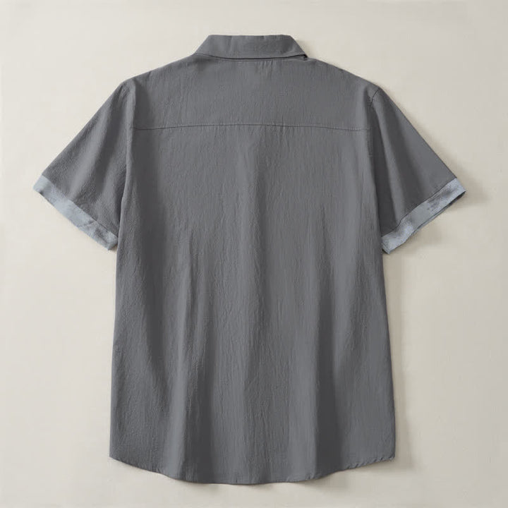 Buddha Stones Summer Casual Boho Tie-Dye Solid Men's Short Sleeve Shirts - image 18