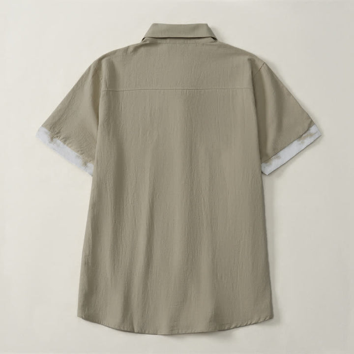 Buddha Stones Summer Casual Boho Tie-Dye Solid Men's Short Sleeve Shirts - image 2
