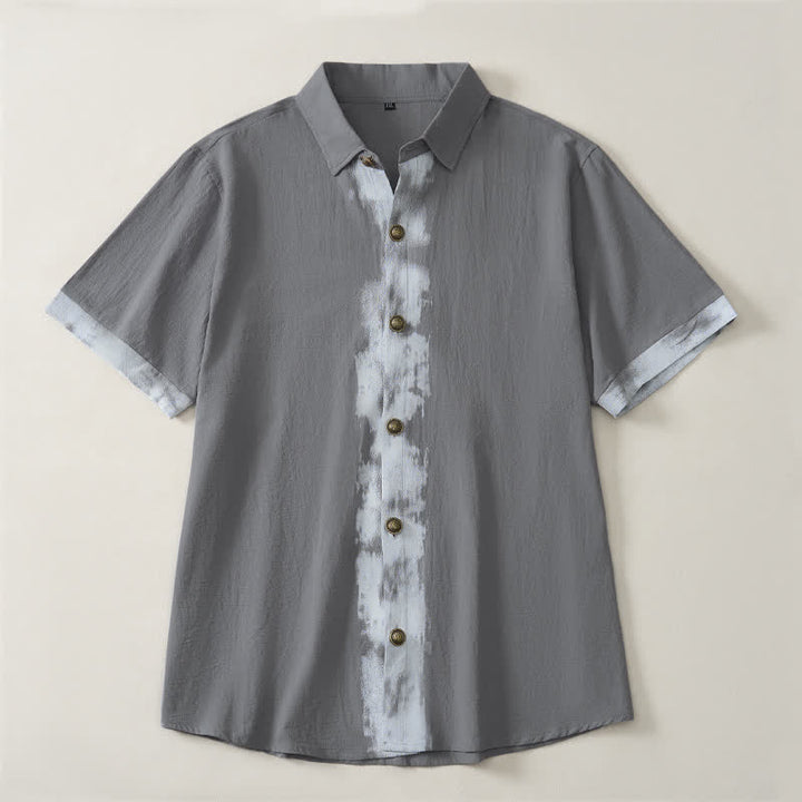 Buddha Stones Summer Casual Boho Tie-Dye Solid Men's Short Sleeve Shirts - image 17
