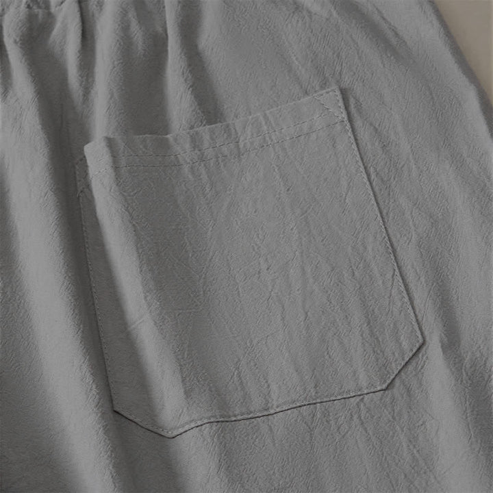 Buddha Stones Fall Casual Plain Drawstring Solid Long Pants Men's Straight Leg Pants With Pocket - image 27