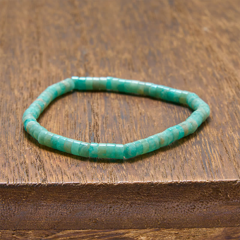 Buddha Stones Lapis Lazuli Truth Straight Cut Flat Bead Bracelet - Amazonite(Wrist Circumference: 5.9–6.3 in / 15-16 cm) - image 7