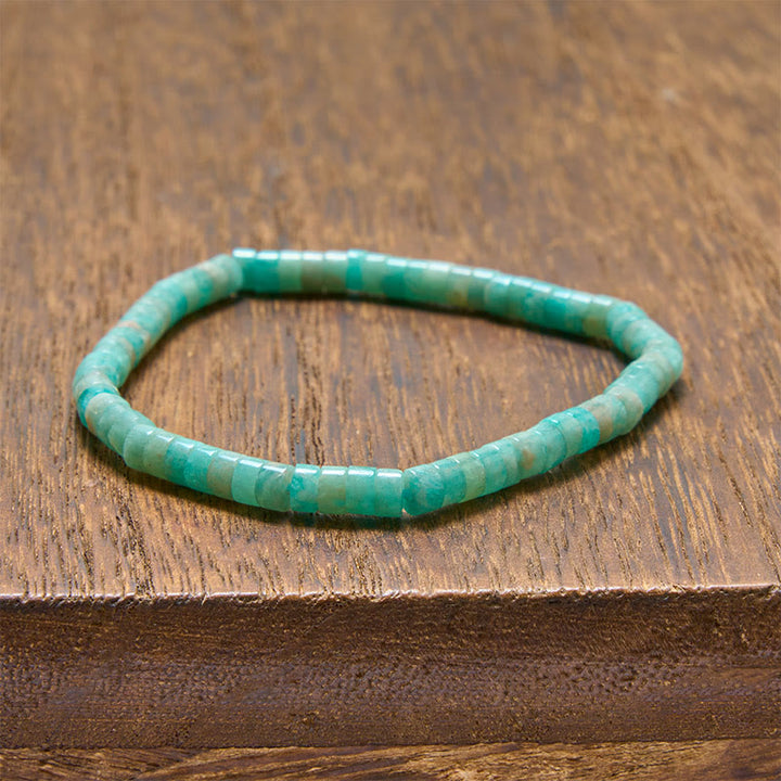 Buddha Stones Lapis Lazuli Truth Straight Cut Flat Bead Bracelet - Amazonite(Wrist Circumference: 5.9–6.3 in / 15-16 cm) - image 7