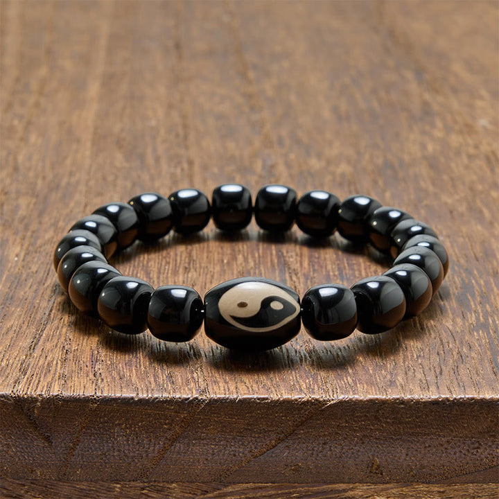 Buddha Stones Black Onyx Yin Yang Beads Harmony Bracelet - image 2